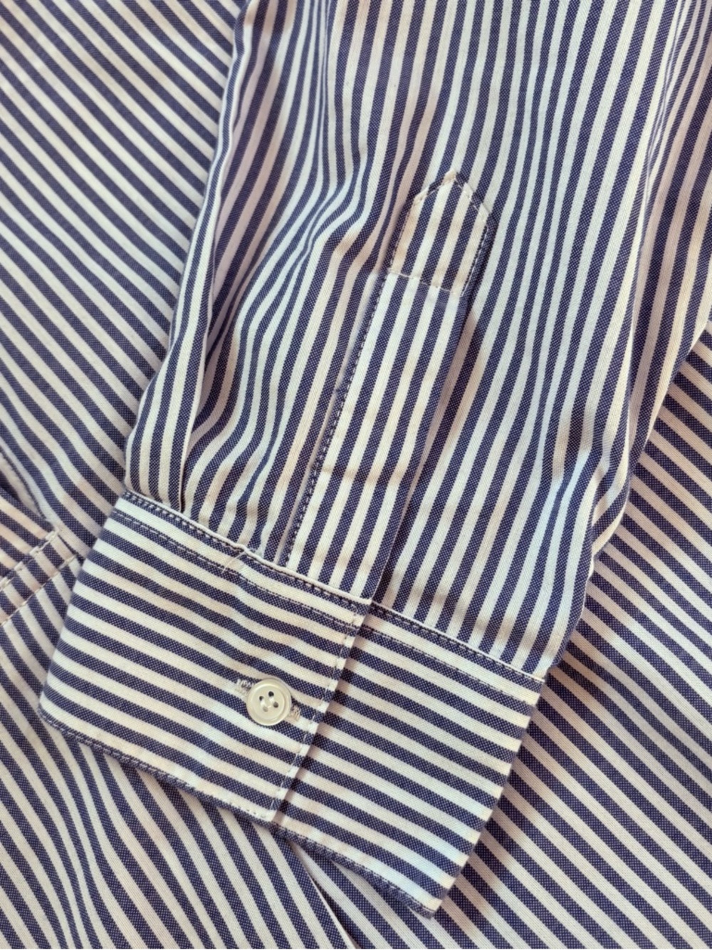 T Tahari Blue and White Striped Henley Pop Over Blouse Sz XL - Picture 5 of 10